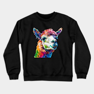 Alpaca Colorful Pop Art Design Animal Lover Gift Idea Crewneck Sweatshirt